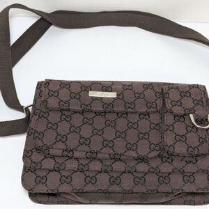 Vintage Gucci GG Crossbody Beige and Black Monogram Bag